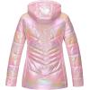 imageWULFUL Girls Winter Waterproof Coat Warm Hooded Parka Jacket LongGradient Pink