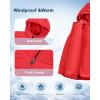 imageWULFUL Girls Winter Waterproof Coat Warm Hooded Parka Jacket LongRed