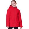 imageWULFUL Girls Winter Waterproof Coat Warm Hooded Parka Jacket LongRed
