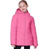 imageWULFUL Girls Winter Waterproof Coat Warm Hooded Parka Jacket LongRose Red