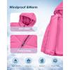 imageWULFUL Girls Winter Waterproof Coat Warm Hooded Parka Jacket LongRose Red