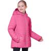 imageWULFUL Girls Winter Waterproof Coat Warm Hooded Parka Jacket LongRose Red