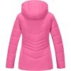 imageWULFUL Girls Winter Waterproof Coat Warm Hooded Parka Jacket LongRose Red