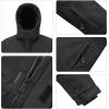 imageWULFUL Kids Waterproof Ski Jacket Warm Fleece Hooded Boys and Girls Winter Snow Coat OutwearWindproof RainCoatBlack