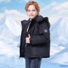 imageWULFUL Kids Waterproof Ski Jacket Warm Fleece Hooded Boys and Girls Winter Snow Coat OutwearWindproof RainCoatBlack