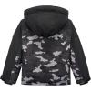 imageWULFUL Kids Waterproof Ski Jacket Warm Fleece Hooded Boys and Girls Winter Snow Coat OutwearWindproof RainCoatBlack Camouflage