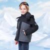 imageWULFUL Kids Waterproof Ski Jacket Warm Fleece Hooded Boys and Girls Winter Snow Coat OutwearWindproof RainCoatBlack Dark Grey