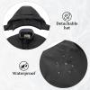 imageWULFUL Kids Waterproof Ski Jacket Warm Fleece Hooded Boys and Girls Winter Snow Coat OutwearWindproof RainCoatBlack Dark Grey
