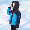imageWULFUL Kids Waterproof Ski Jacket Warm Fleece Hooded Boys and Girls Winter Snow Coat OutwearWindproof RainCoatBlack Navy