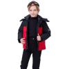 imageWULFUL Kids Waterproof Ski Jacket Warm Fleece Hooded Boys and Girls Winter Snow Coat OutwearWindproof RainCoatBlack Red
