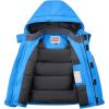 imageWULFUL Kids Waterproof Ski Jacket Warm Fleece Hooded Boys and Girls Winter Snow Coat OutwearWindproof RainCoatBlue