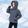imageWULFUL Kids Waterproof Ski Jacket Warm Fleece Hooded Boys and Girls Winter Snow Coat OutwearWindproof RainCoatDark Grey