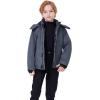 imageWULFUL Kids Waterproof Ski Jacket Warm Fleece Hooded Boys and Girls Winter Snow Coat OutwearWindproof RainCoatDark Grey