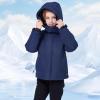 imageWULFUL Kids Waterproof Ski Jacket Warm Fleece Hooded Boys and Girls Winter Snow Coat OutwearWindproof RainCoatNavy