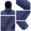 imageWULFUL Kids Waterproof Ski Jacket Warm Fleece Hooded Boys and Girls Winter Snow Coat OutwearWindproof RainCoatNavy
