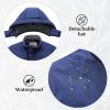 imageWULFUL Kids Waterproof Ski Jacket Warm Fleece Hooded Boys and Girls Winter Snow Coat OutwearWindproof RainCoatNavy
