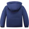 imageWULFUL Kids Waterproof Ski Jacket Warm Fleece Hooded Boys and Girls Winter Snow Coat OutwearWindproof RainCoatNavy
