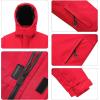 imageWULFUL Kids Waterproof Ski Jacket Warm Fleece Hooded Boys and Girls Winter Snow Coat OutwearWindproof RainCoatRed