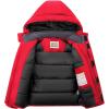imageWULFUL Kids Waterproof Ski Jacket Warm Fleece Hooded Boys and Girls Winter Snow Coat OutwearWindproof RainCoatRed