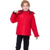 imageWULFUL Kids Waterproof Ski Jacket Warm Fleece Hooded Boys and Girls Winter Snow Coat OutwearWindproof RainCoatRed