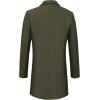 imageWULFUL Men Wool Trench Coat Slim Fit Winter CoatArmy Green