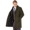 imageWULFUL Men Wool Trench Coat Slim Fit Winter CoatArmy Green