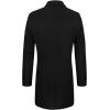 imageWULFUL Men Wool Trench Coat Slim Fit Winter CoatBlack