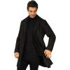 imageWULFUL Men Wool Trench Coat Slim Fit Winter CoatBlack