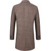 imageWULFUL Men Wool Trench Coat Slim Fit Winter CoatCoffee Plaid
