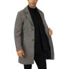 imageWULFUL Men Wool Trench Coat Slim Fit Winter CoatGrey