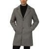 imageWULFUL Men Wool Trench Coat Slim Fit Winter CoatGrey