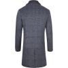 imageWULFUL Men Wool Trench Coat Slim Fit Winter CoatGrey Plaid