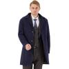 imageWULFUL Men Wool Trench Coat Slim Fit Winter CoatNavy