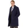 imageWULFUL Men Wool Trench Coat Slim Fit Winter CoatNavy