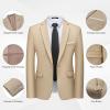 imageWULFUL Mens 2 Piece Slim Fit Suit Set One Button Blazer Jacket Pants Tuxedo Set for Party Wedding and BusinessChampagne