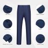 imageWULFUL Mens 2 Piece Slim Fit Suit Set One Button Blazer Jacket Pants Tuxedo Set for Party Wedding and BusinessNavy