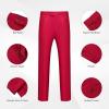 imageWULFUL Mens 2 Piece Slim Fit Suit Set One Button Blazer Jacket Pants Tuxedo Set for Party Wedding and BusinessRed