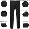 imageWULFUL Mens 3 Piece Slim Fit Suit Set Two Button Blazer Jacket Vest Pants Tuxedo Set for Party Wedding and BusinessBlack