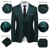 imageWULFUL Mens 3 Piece Slim Fit Suit Set Two Button Blazer Jacket Vest Pants Tuxedo Set for Party Wedding and BusinessBlackish Green