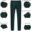 imageWULFUL Mens 3 Piece Slim Fit Suit Set Two Button Blazer Jacket Vest Pants Tuxedo Set for Party Wedding and BusinessBlackish Green