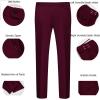 imageWULFUL Mens 3 Piece Slim Fit Suit Set Two Button Blazer Jacket Vest Pants Tuxedo Set for Party Wedding and BusinessBlanc Red