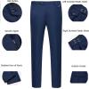 imageWULFUL Mens 3 Piece Slim Fit Suit Set Two Button Blazer Jacket Vest Pants Tuxedo Set for Party Wedding and BusinessNavy0368