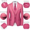imageWULFUL Mens 3 Piece Slim Fit Suit Set Two Button Blazer Jacket Vest Pants Tuxedo Set for Party Wedding and BusinessPink