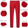 imageWULFUL Mens 3 Piece Slim Fit Suit Set Two Button Blazer Jacket Vest Pants Tuxedo Set for Party Wedding and BusinessRed