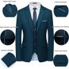 imageWULFUL Mens 3 Piece Slim Fit Suit Set Two Button Blazer Jacket Vest Pants Tuxedo Set for Party Wedding and BusinessSea Blue