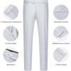 imageWULFUL Mens 3 Piece Slim Fit Suit Set Two Button Blazer Jacket Vest Pants Tuxedo Set for Party Wedding and BusinessWhite