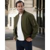 imageWULFUL Mens Bomber Jacket Lightweight Casual Windbreaker Zip Up Coat with PocketArmy Green
