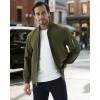 imageWULFUL Mens Bomber Jacket Lightweight Casual Windbreaker Zip Up Coat with PocketArmy Green