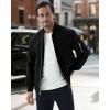 imageWULFUL Mens Bomber Jacket Lightweight Casual Windbreaker Zip Up Coat with PocketBlack