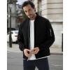 imageWULFUL Mens Bomber Jacket Lightweight Casual Windbreaker Zip Up Coat with PocketBlack